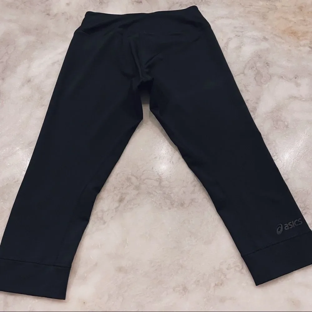 Asics Women's Athletic Capri Black Workout Leggings Size Small